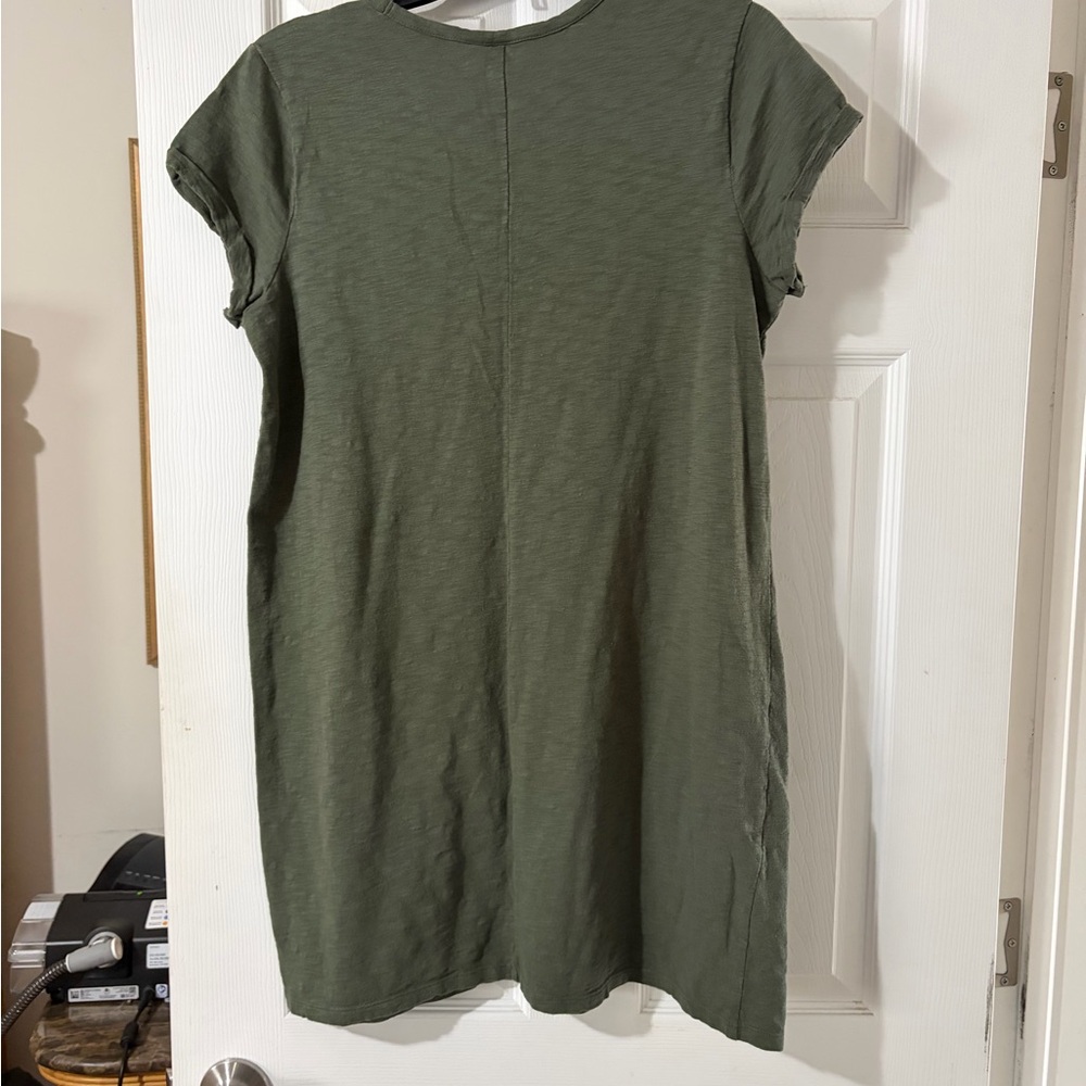 GAP Olive Short Sleeve pocket     T shirt Dress